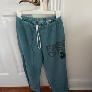 Freecity Men's Teal Joggers with Black Logo
